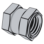 德标DIN 16903 (C) - 1974 DIN16903 16903DIN 六角通孔中間帶槽台階鑲入螺母 - C型