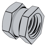 德标DIN 16903 (E) - 1974 DIN16903 16903DIN 六角通孔中间带槽镶入螺母 带塑料密封垫 E型
