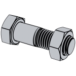 德标DIN 7968 - 2017 DIN7968 7968DIN 鋼結構用六角頭加強杆螺栓 帶螺母