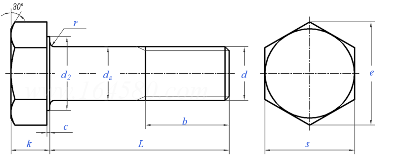 UNI  5712 - 1975 鋼結構用高強度大六角頭螺栓 - ISO 公制粗牙螺紋