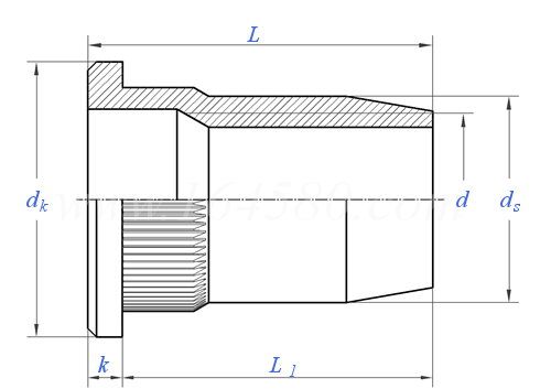 YJT  3005 滚花平圆头圆柱铆螺母