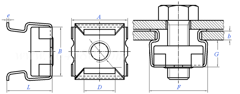 YJT  3031 卡式螺母 标准型