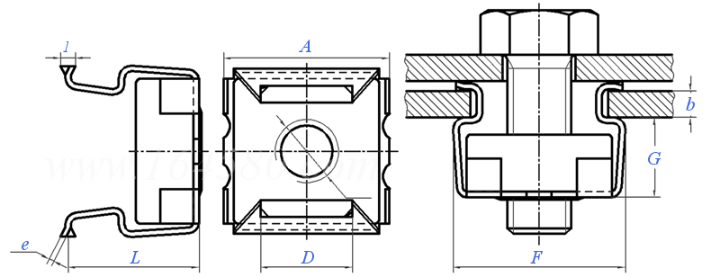YJT  3032 卡式螺母 接地型