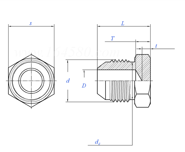 SAE J 514 (070109) - 2001 液壓管接頭 - 外六角帶法蘭圓柱頭螺塞（外錐37°密封）