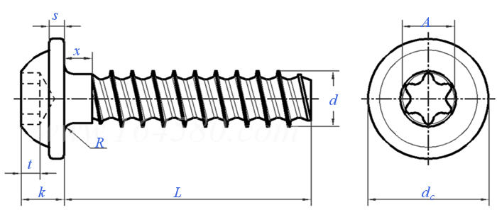 YJT  4025 塑料用梅花槽圓頭帶介自攻螺釘 [PT]