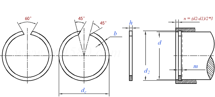 YJT  7015 (M2300/SB) 孔用压扁式钢丝挡圈 M2300/SB