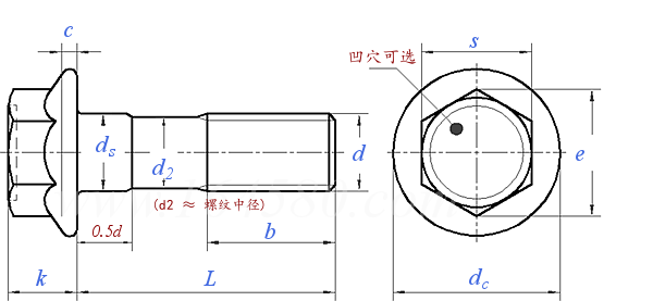 Q  182 六角頭法蘭面細(xì)桿螺栓