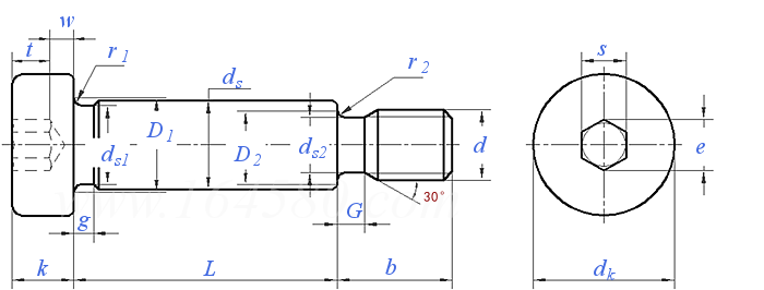 JIS B 1175 - 1988 内六角圓柱頭軸肩螺釘