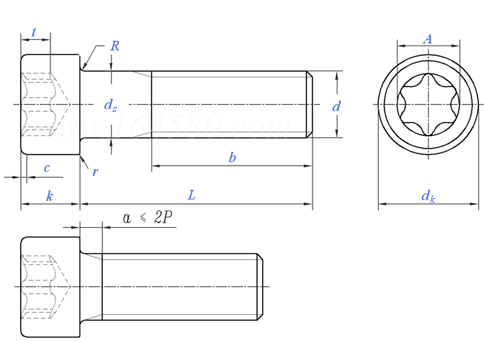 ASME/ANSI B 18.3 (Table 1-III) - 2012 内六角花形（梅花槽）圆柱头螺钉