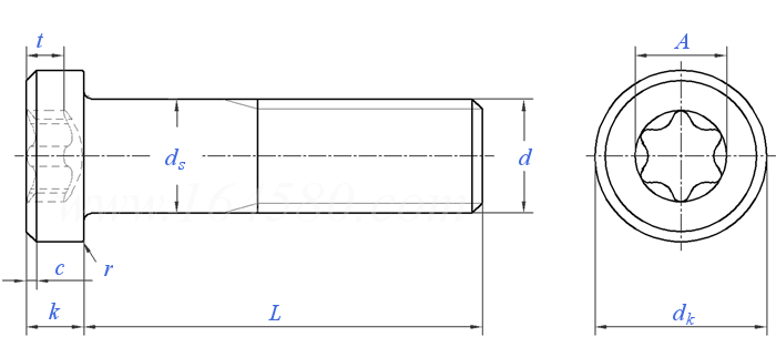 ASME B 18.3 (Table 12-III) - 2012 内六角花形（梅花槽）矮圆柱头螺钉