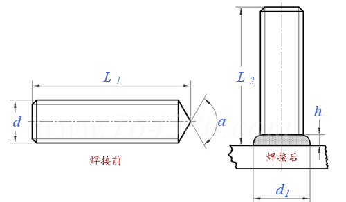 ISO  13918 (FD) - 2017 電弧螺柱焊用螺柱 - FD型，全螺紋螺柱