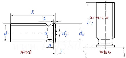 GB /T 10433 (PT) - 2024 儲能焊用焊接螺柱 - PT型，螺紋焊接螺柱