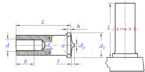 GB /T 10433 (IT) - 2024 儲能焊用焊接螺柱 - IT型，帶内螺紋螺柱