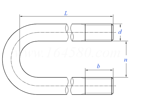 ASME B 18.31.5 (UR) - 2011 U型螺栓 圆角 (F468, F593, F1554, A307, A193/A193M, A320/A320M, SAE J429)