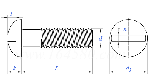ASME B 18.6.3 (H11A) - 2024 开槽圆头螺钉  (ASTM F837, F468) [TABLE 2.2.11-1]