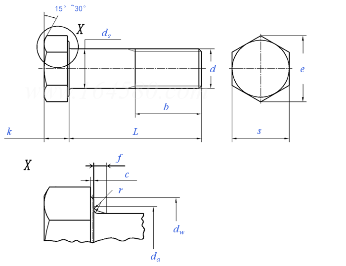 JB /ZQ 4323 - 2006 六角頭粗杆螺栓 B級