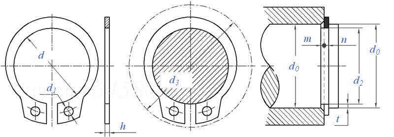 GB /T 894.2 - 1986 轴用弹性挡圈 B型