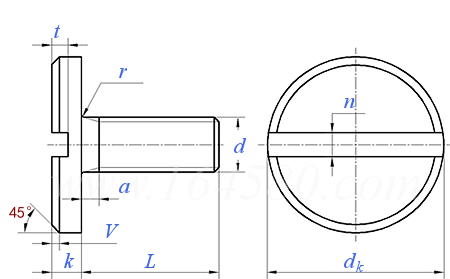 DIN  921 - 1986 开槽大盘头螺钉