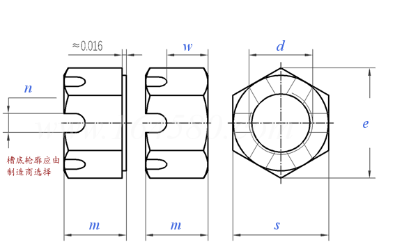 SAE J 104 - 1969 六角开槽螺母