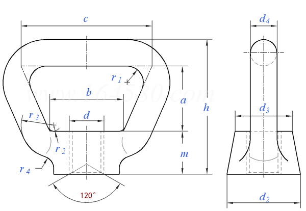 DIN  80704 - 1968 米制弓形吊环螺母