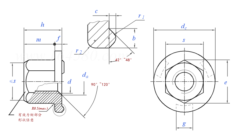 Q  366 焊接六角凸缘锁紧螺母