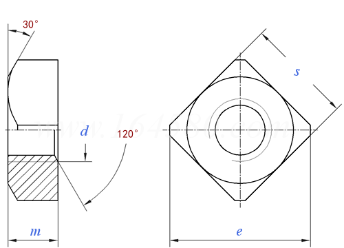 UNI  6419 - 1969 方螺母