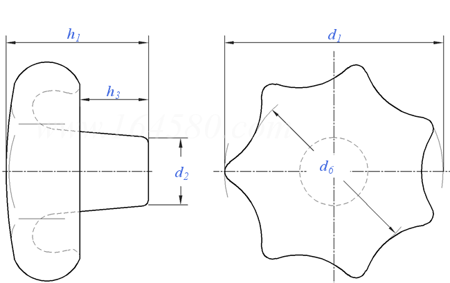 DIN  6336 (A) - 2008 星形把手 A型