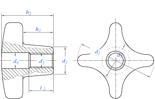 DIN  6335 (D) - 2022 十字手柄 D型