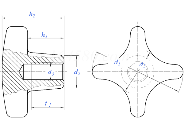 DIN  6335 (E) - 2022 十字手柄 E型
