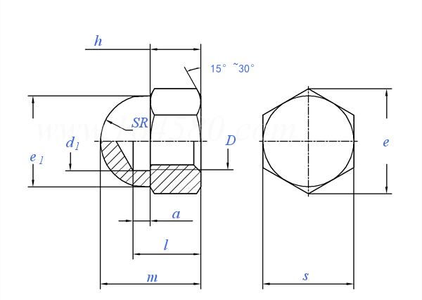GB /T 923 - 1988 蓋形螺母