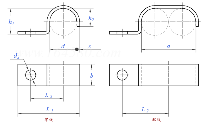 DIN  72571 - 2016 管夾 - 單邊固定