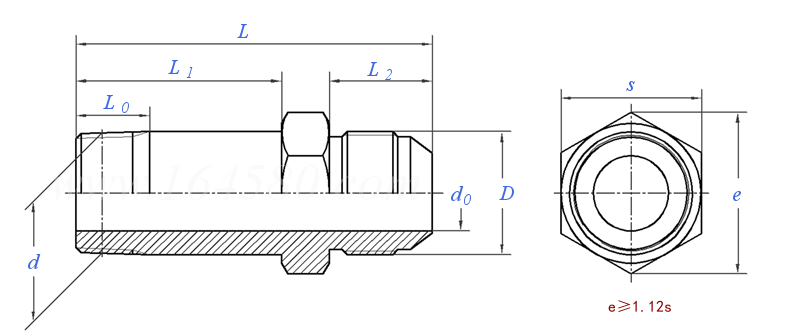 GB /T 5627 - 2008 擴口式錐螺紋長接頭體