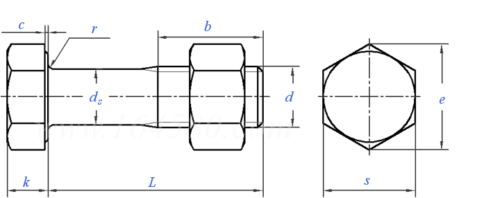 DIN  7990 - 1989 鋼結構用帶六角螺母的六角頭螺栓
