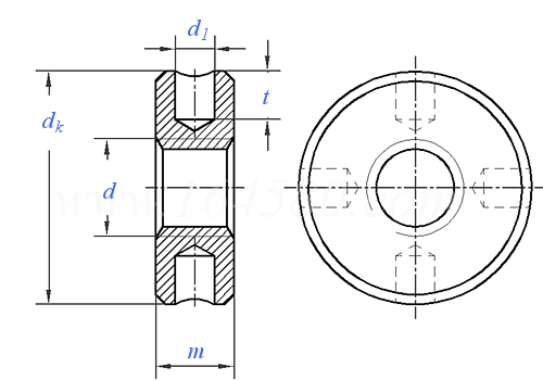 GB  816 - 1988 侧面带孔圆螺母