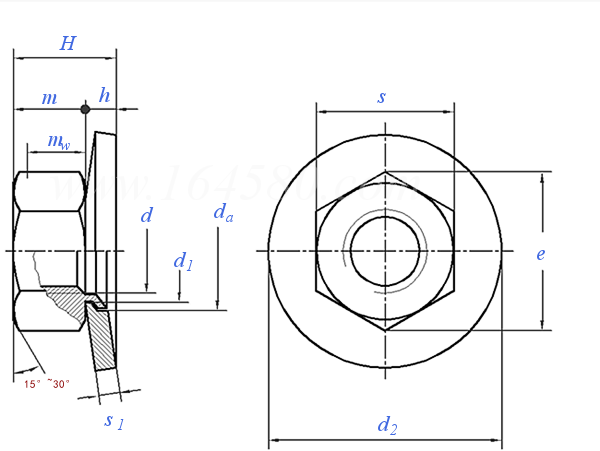 NF E 25-415 - 1986 加墊圈的六角螺帽 壓緊光滑錐形墊圈 A級