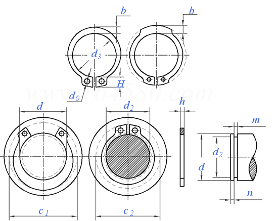 YJT  7026 (N1460/NAS) 英制重型轴用挡圈 (N 1460/NAS)