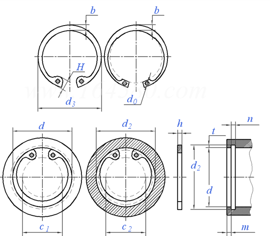 YJT  7007 (D1360/JS/DHR) 重型孔用擋圈 D1360/JS/DHR