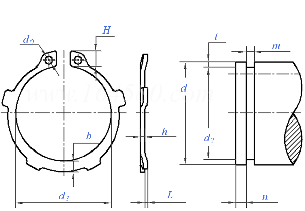 YJT  7004 (983L/AL) L形带齿轴用挡圈 983L/AL
