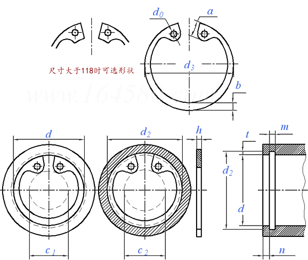 YJT  7017 (N1300/NJ) 英制孔用擋圈 N1300/NJ