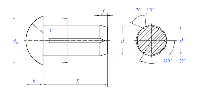 DIN  1476 - 1978 圆头槽销