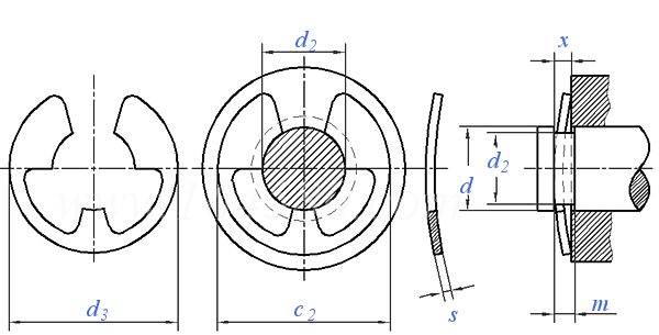 YJT  7028 (N1501/NRJ/NRX) 英制鞍形开口挡圈 (N1501/NRJ/NRX)