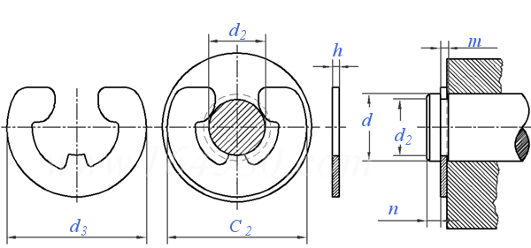 YJT  7030 (N1540/NRH) 英制加强型E形开口挡圈 (N1540/NRH)