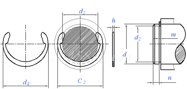 YJT  7031 (N1800/NH) 英制新月开口挡圈 (N1800/NH）