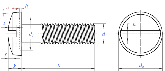 ASME B 18.6.3 (H8A) - 2024 开槽球面扁圆柱头机械螺钉 (ASTM F837,F468) [TABLE 2.2.8-1]