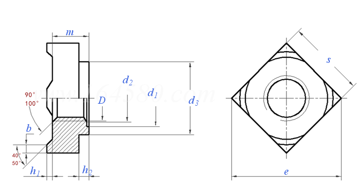 DIN  928 - 2000 四方焊接螺母