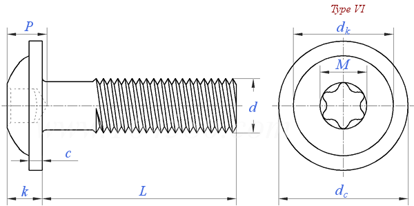 ASME B 18.6.3 (T39-VI) - 2013 梅花槽圆头凸缘螺钉