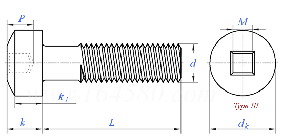 ASME B 18.6.3 (T22-III) - 2013 四方槽球面圓柱頭螺釘
