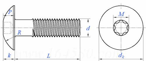 ASME B 18.6.3 (H7B-VI) - 2024 梅花槽大扁头螺钉 [TABLE 2.2.7-2 VI]