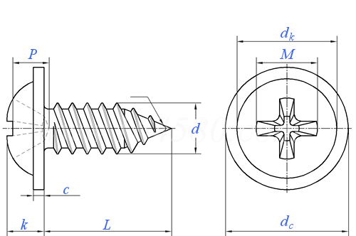 ASME B 18.6.3 (T39-I+T40) - 2013 十字槽圓頭凸緣 AB ABR自攻螺釘