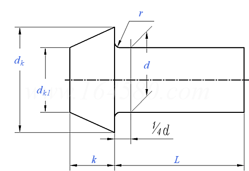 JIS B 1214 (T3) - 1995 熱成型鉚釘—圓錐頭實心鉚釘 [Table 3]